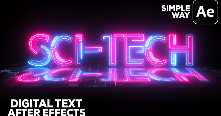 After Effects Neon Light Text Animation with AMAZING Reflection