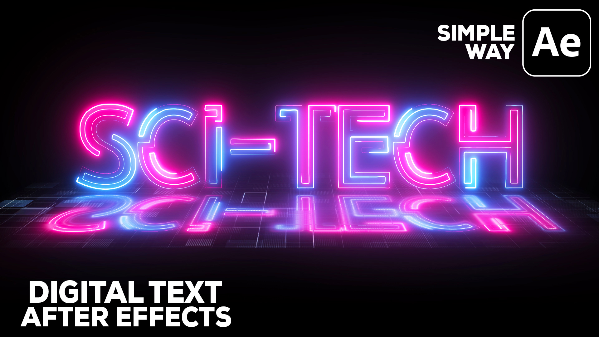 After Effects Neon Light Text Animation with AMAZING Reflection