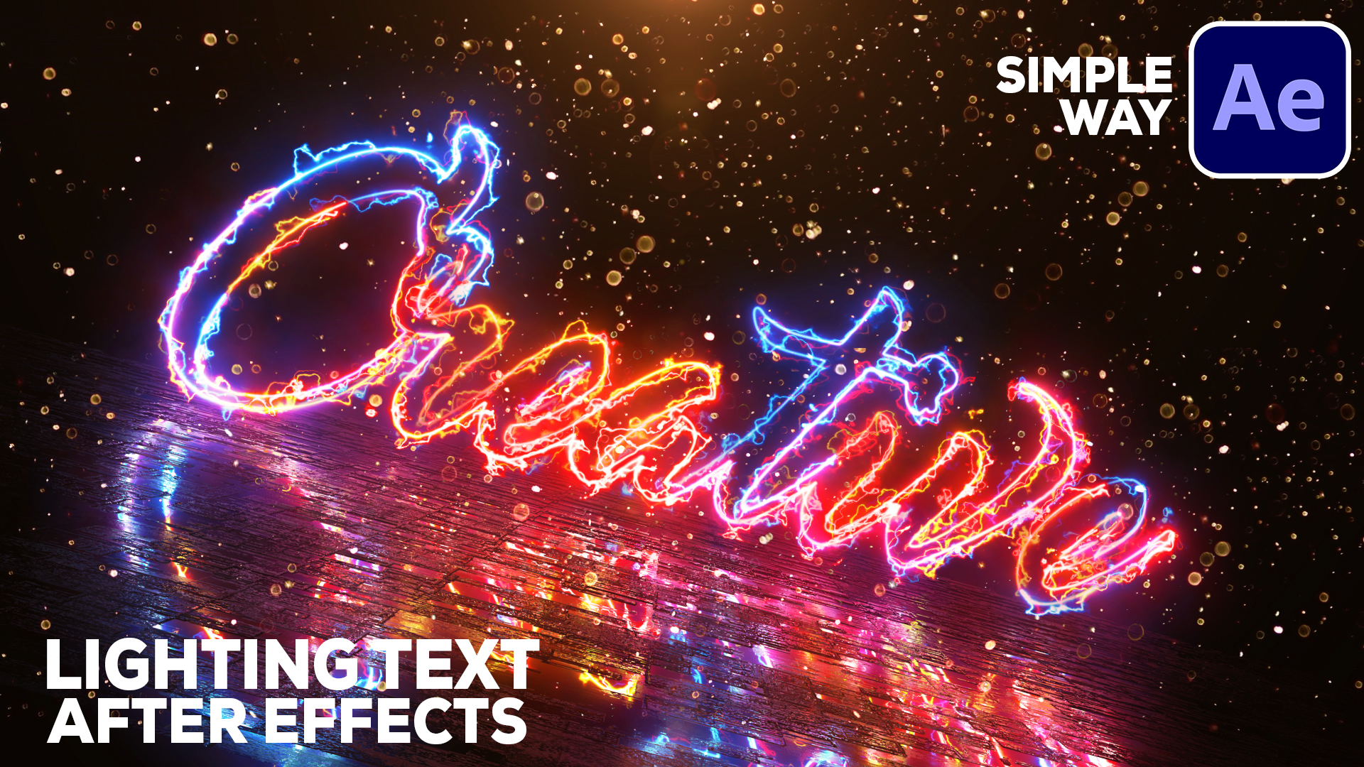 After Effects Electric Light Text Animation with AMAZING Reflection